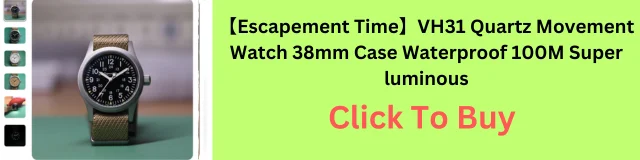 VH31 Quartz Movement, 38mm case watch, waterproof 100M watch, super luminous watch, Escapement Time watch, men's luxury watch, durable timepiece, precision quartz watch, stylish waterproof watch