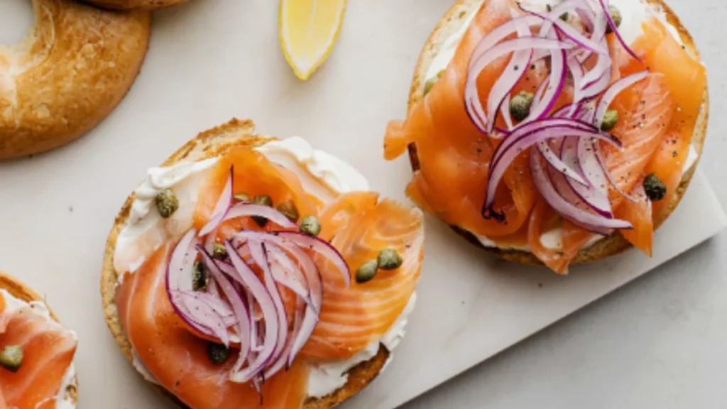 Lox bagels, smoked salmon, cream cheese, omega-3 fatty acids, bagel calories, healthy breakfast, low-sodium lox, high-protein meals, whole grain bagels